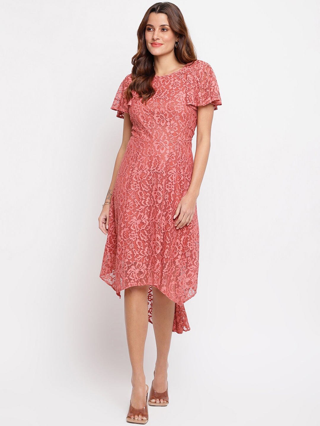 

Latin Quarters Pink Floral Midi Dress