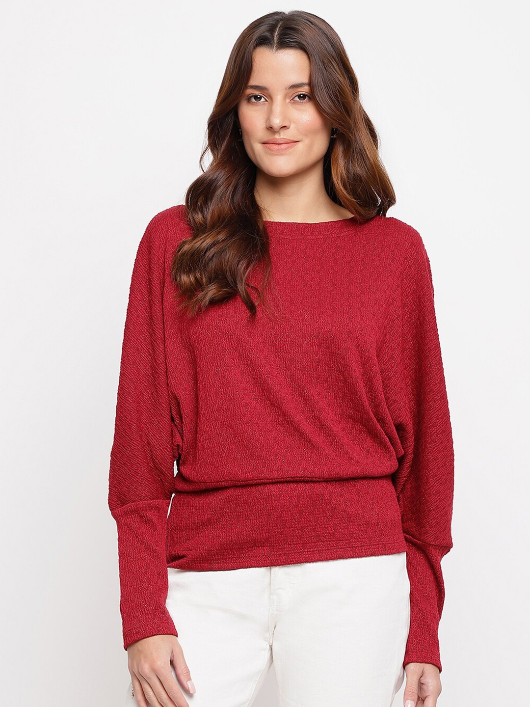 

Latin Quarters Women Maroon Pullover Sweater