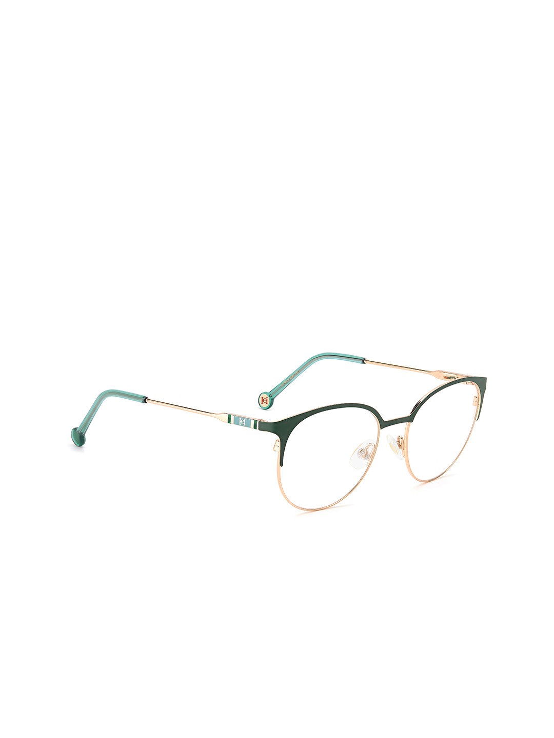 

Carolina Herrera Unisex Gold-Toned & Blue Full Rim Round Frames