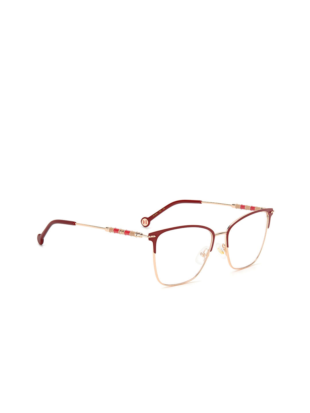

Carolina Herrera Unisex Gold-Toned Full Rim Rectangle Frames