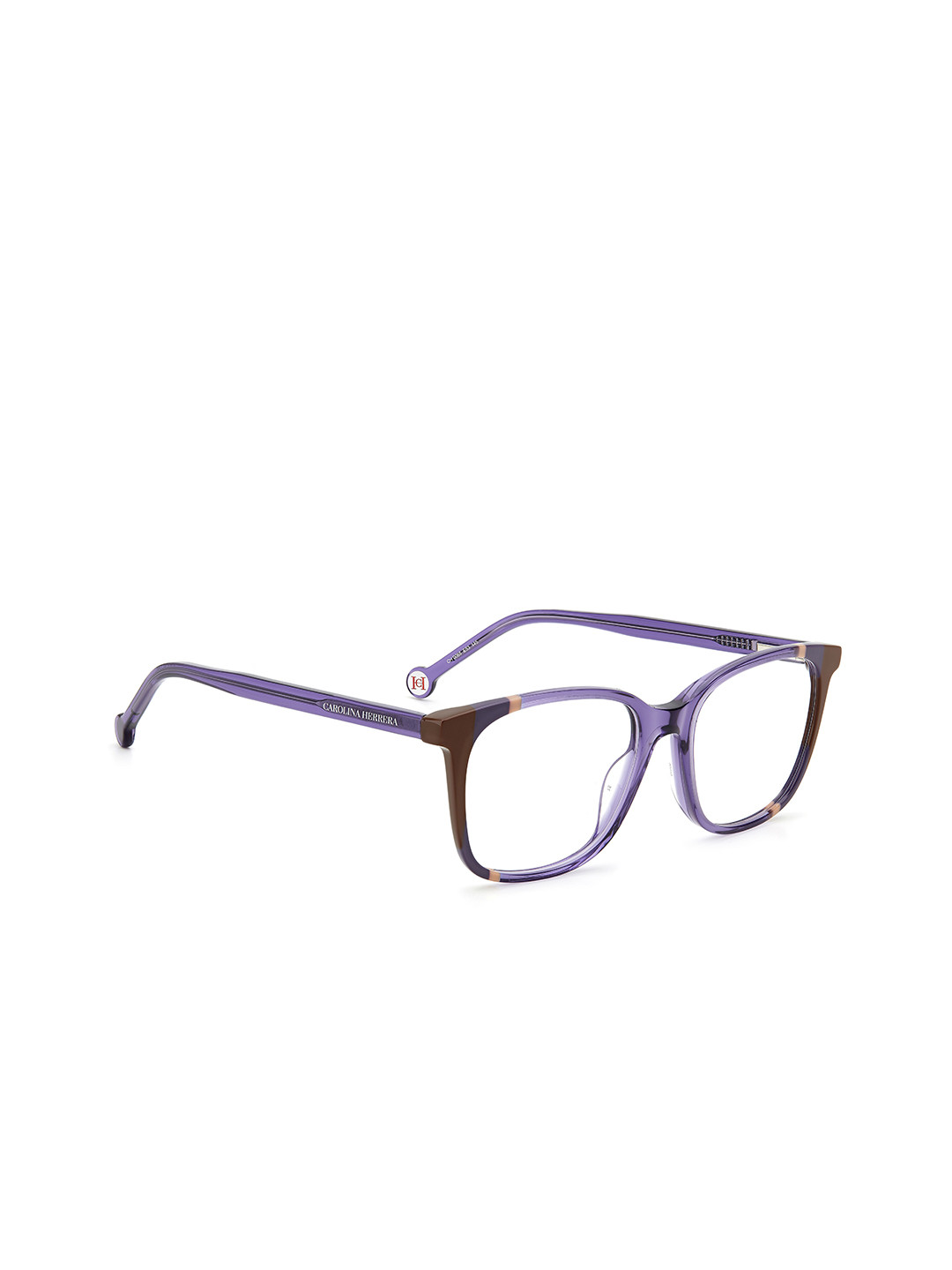 

Carolina Herrera Unisex Violet & Brown Full Rim Square Frames