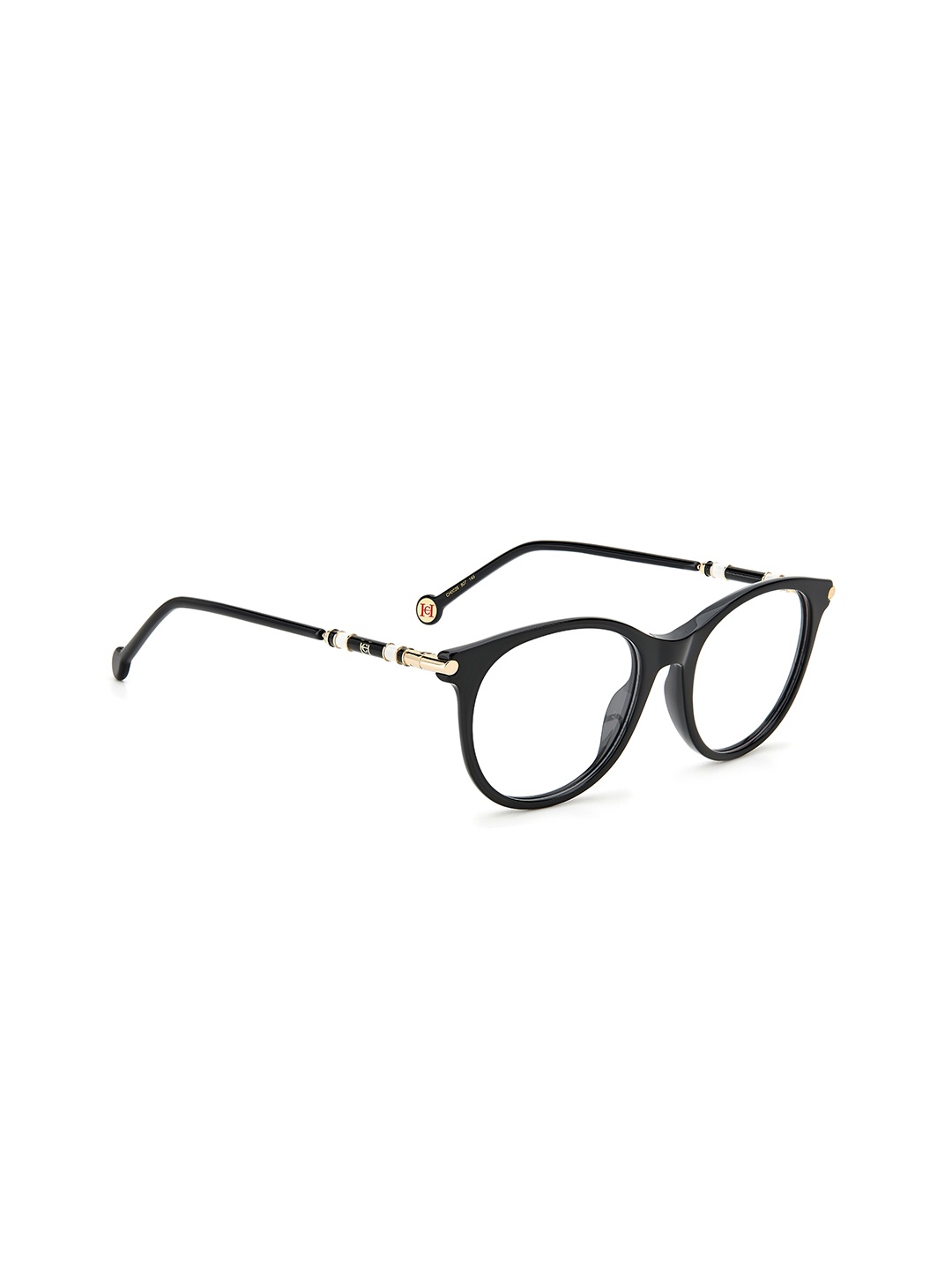 

Carolina Herrera Unisex Black & Gold-Toned Full Rim Round Frames