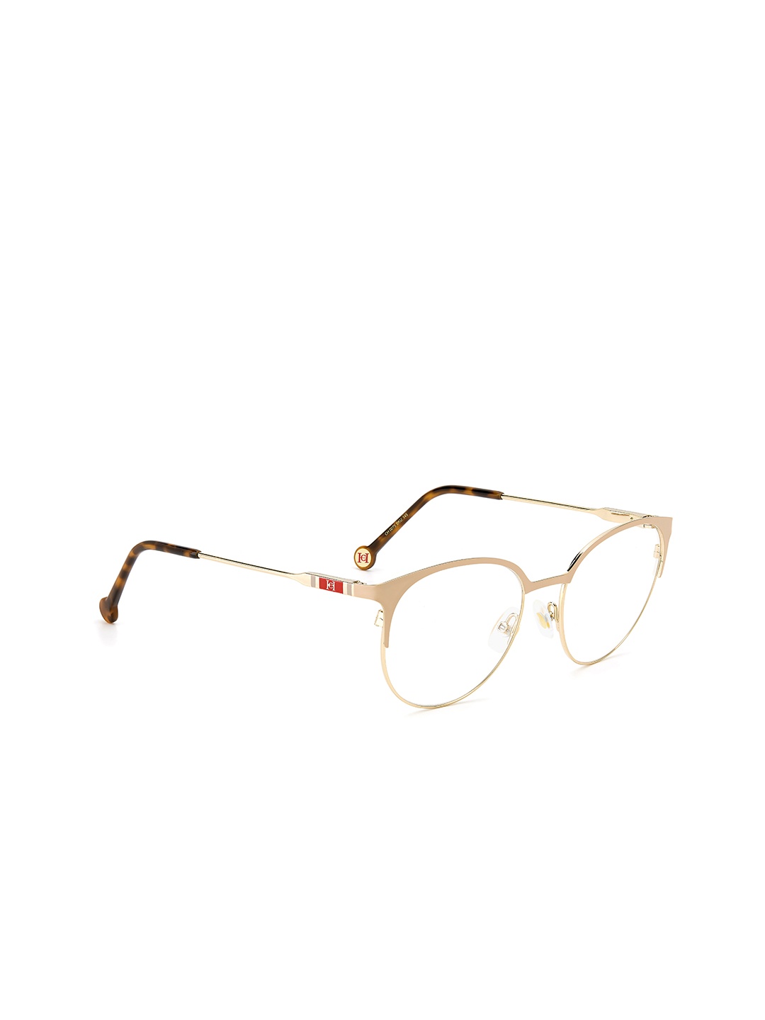 

Carolina Herrera Unisex Gold-Toned Full Rim Round Frames