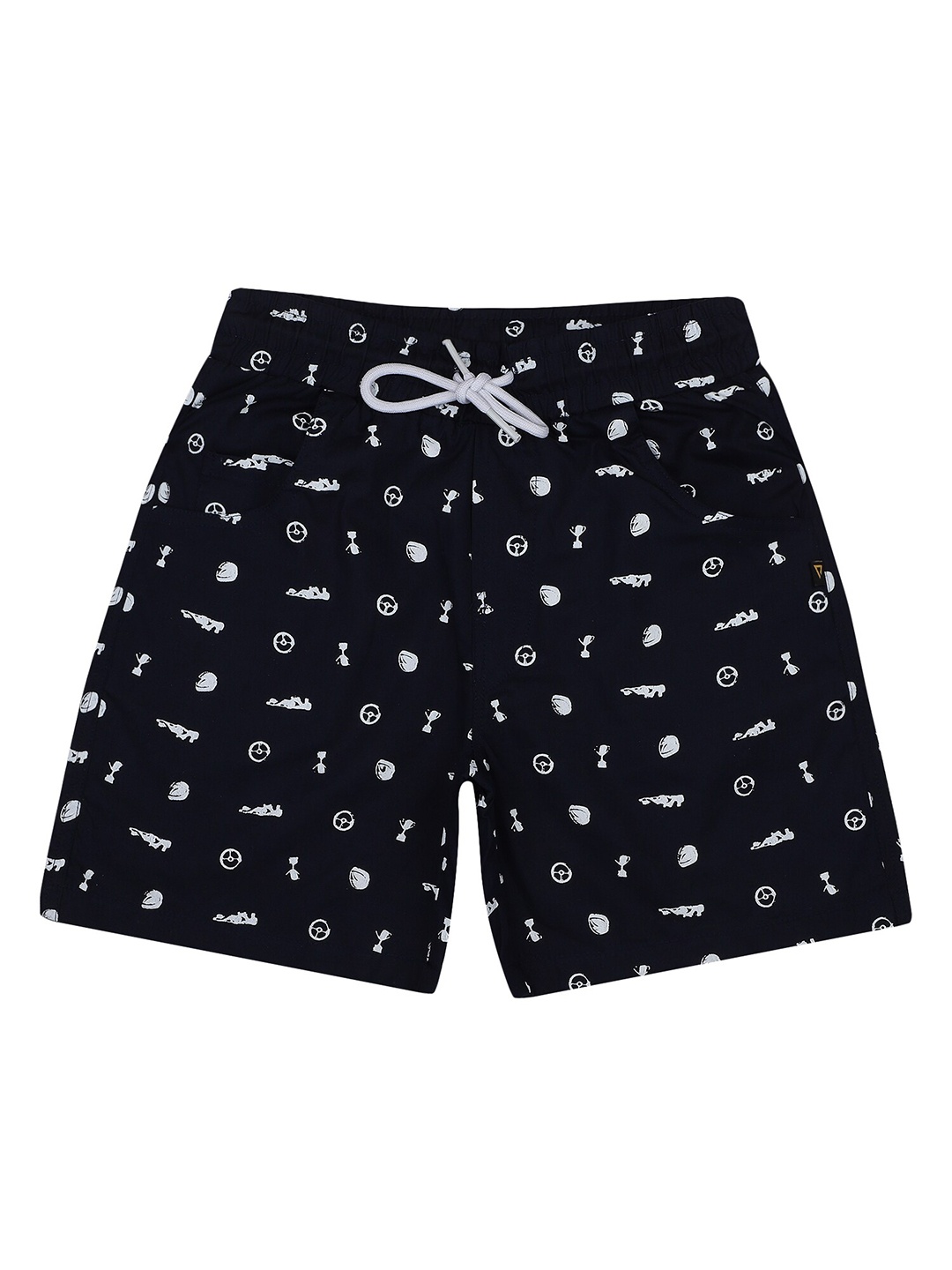 

PROTEENS Boys Black Conversational Printed Cotton Shorts