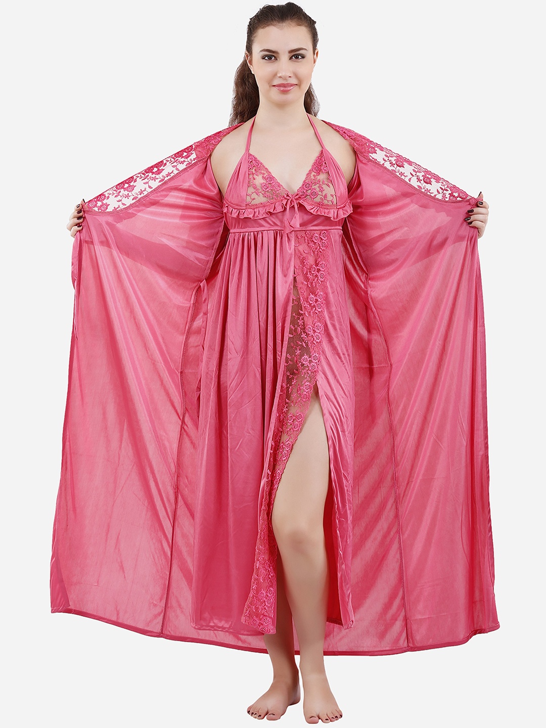

Romaisa Pink Maxi Nightdress
