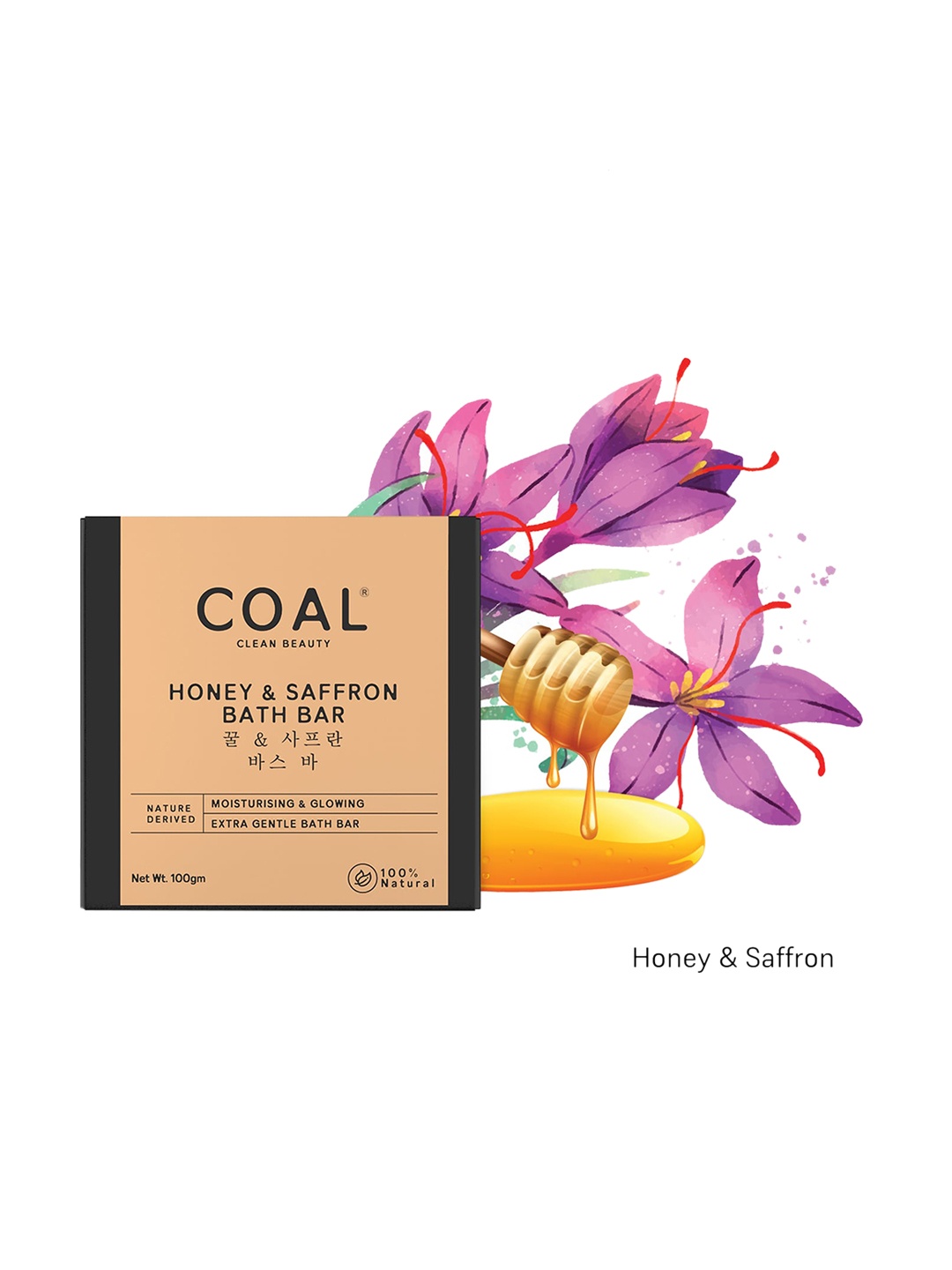 

COAL CLEAN BEAUTY Set of 4 Bath Bar - 2 Vitamin C & Orange + 2 Honey & Saffron - 100g Each, Beige