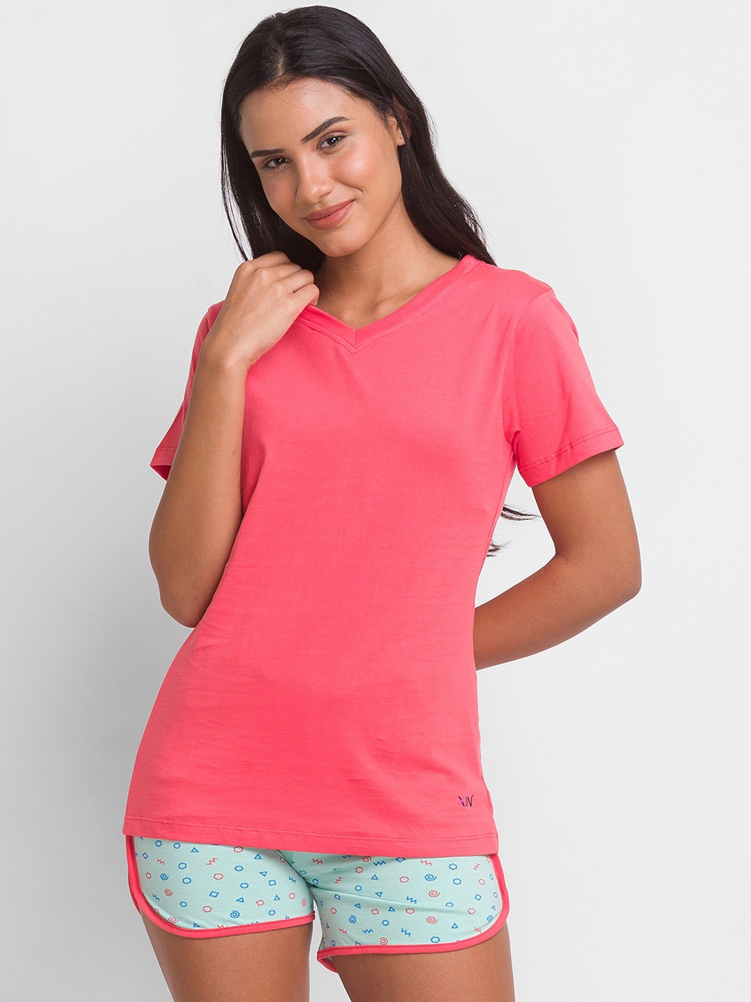 

XIN Women Coral & Blue Night suit