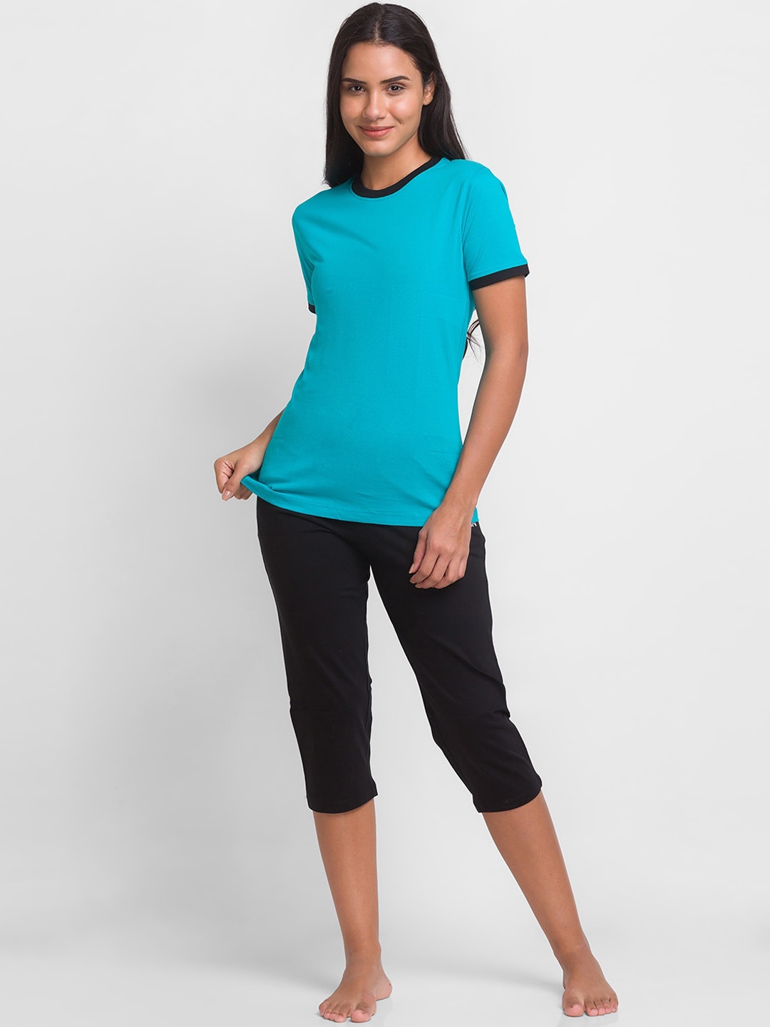 

XIN Women Teal & Black Night suit