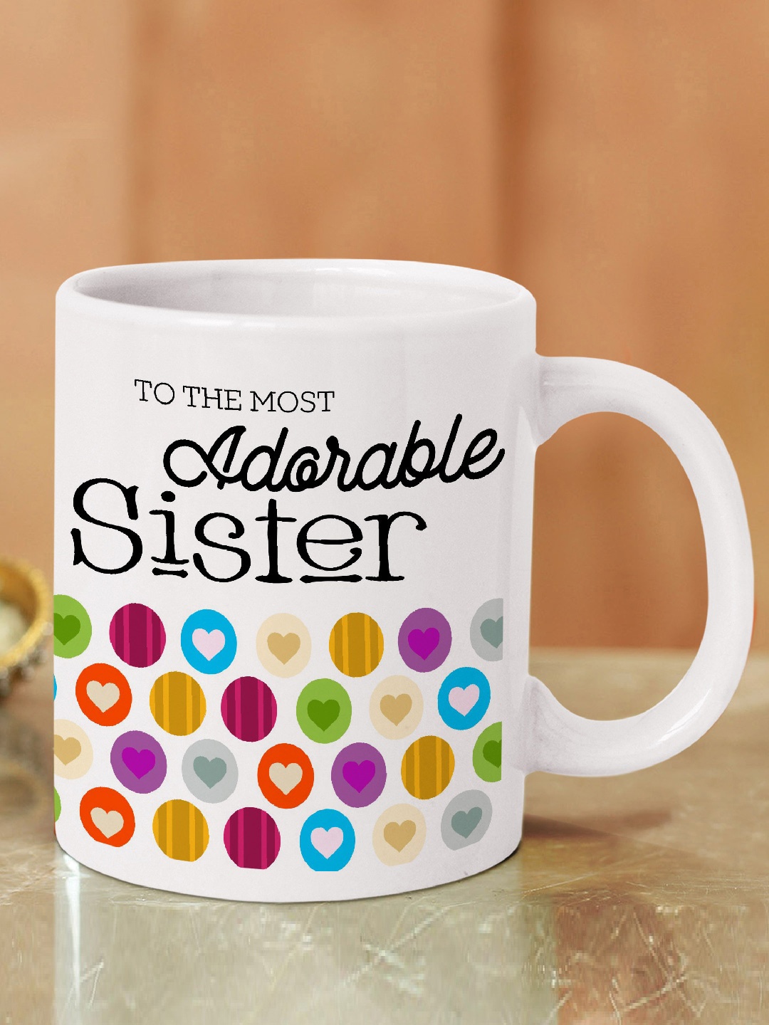

TIED RIBBONS White & Purple Printed Raksha Bandhan Coffee Mug