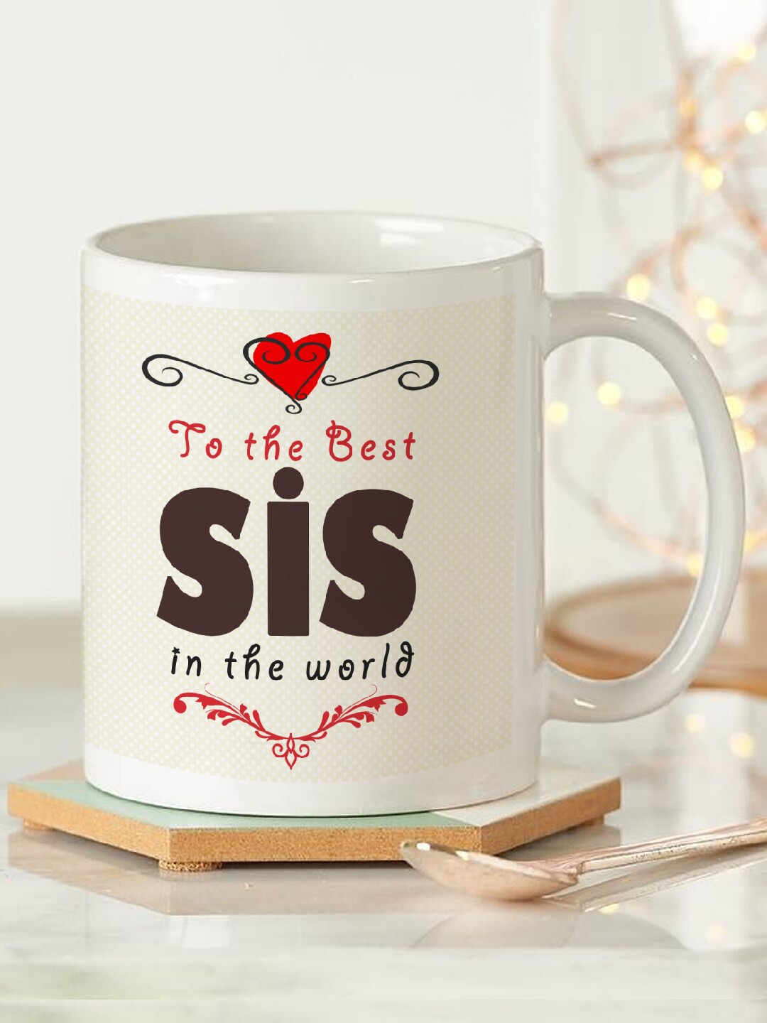 

TIED RIBBONS White Text or Slogans Printed Ceramic Glossy Mugs