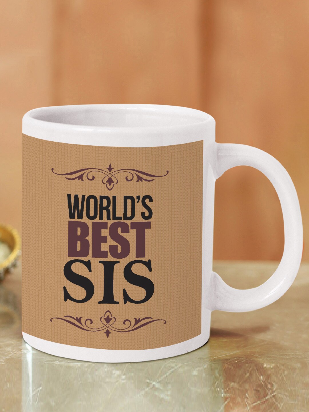 

TIED RIBBONS Brown Slogans Ceramic Glossy Best Sister Mug
