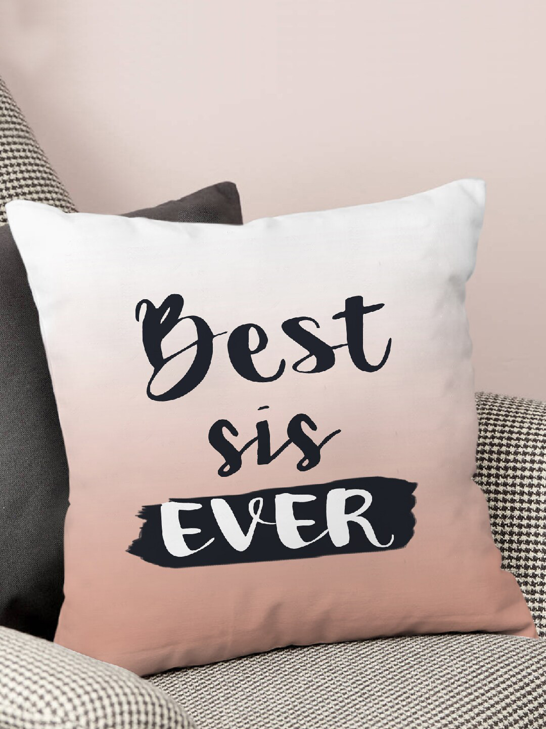 

TIED RIBBONS White Printed Cushion Cover with Filler