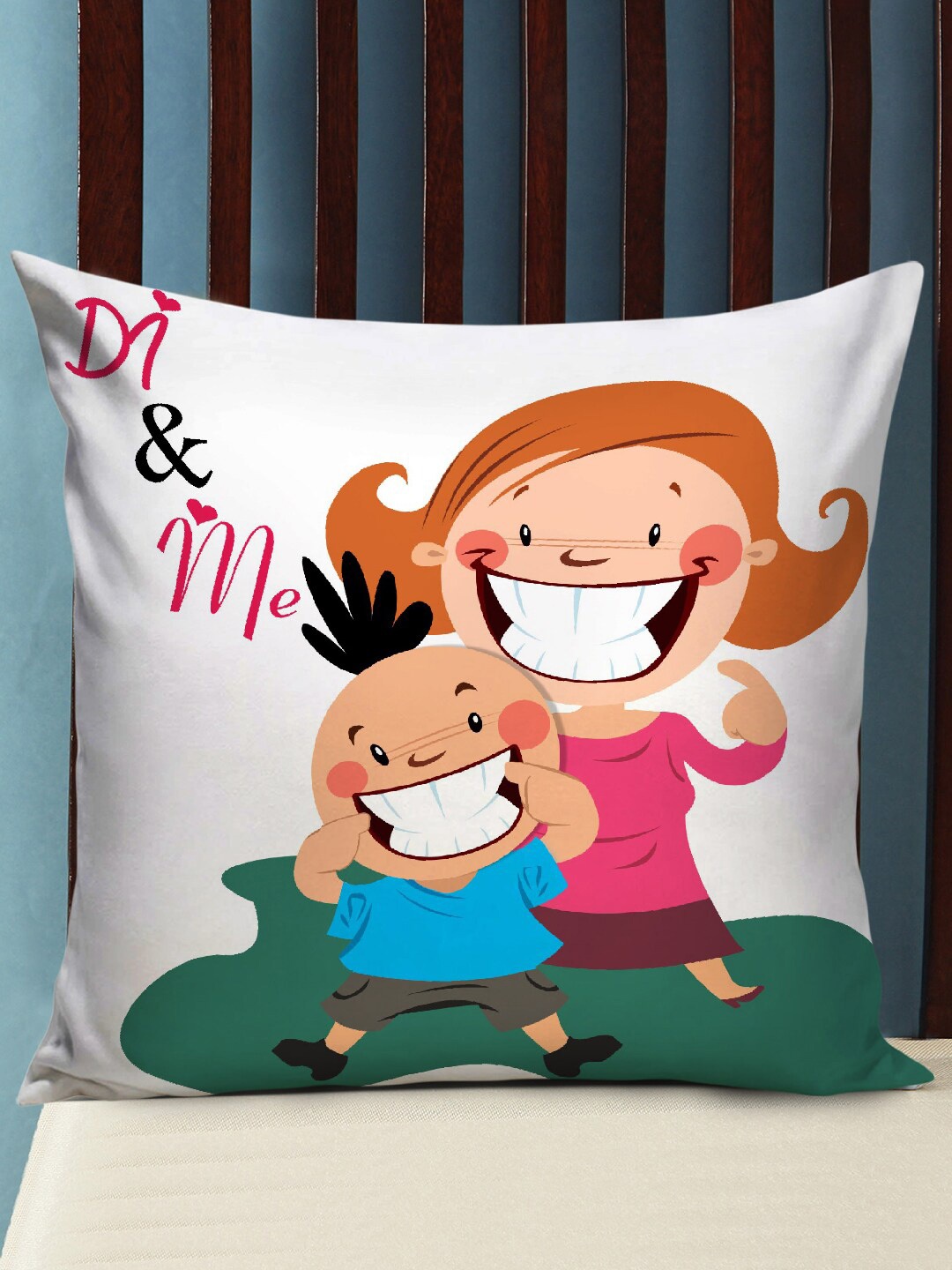 

TIED RIBBONS Multicolored Printed Cushion Cover with Filler Rakhi Gift, Multi