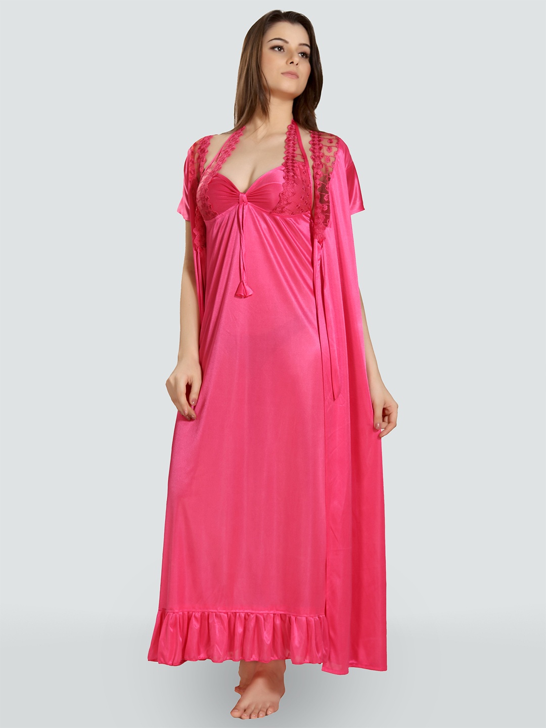 

Romaisa Coral Maxi Nightdress
