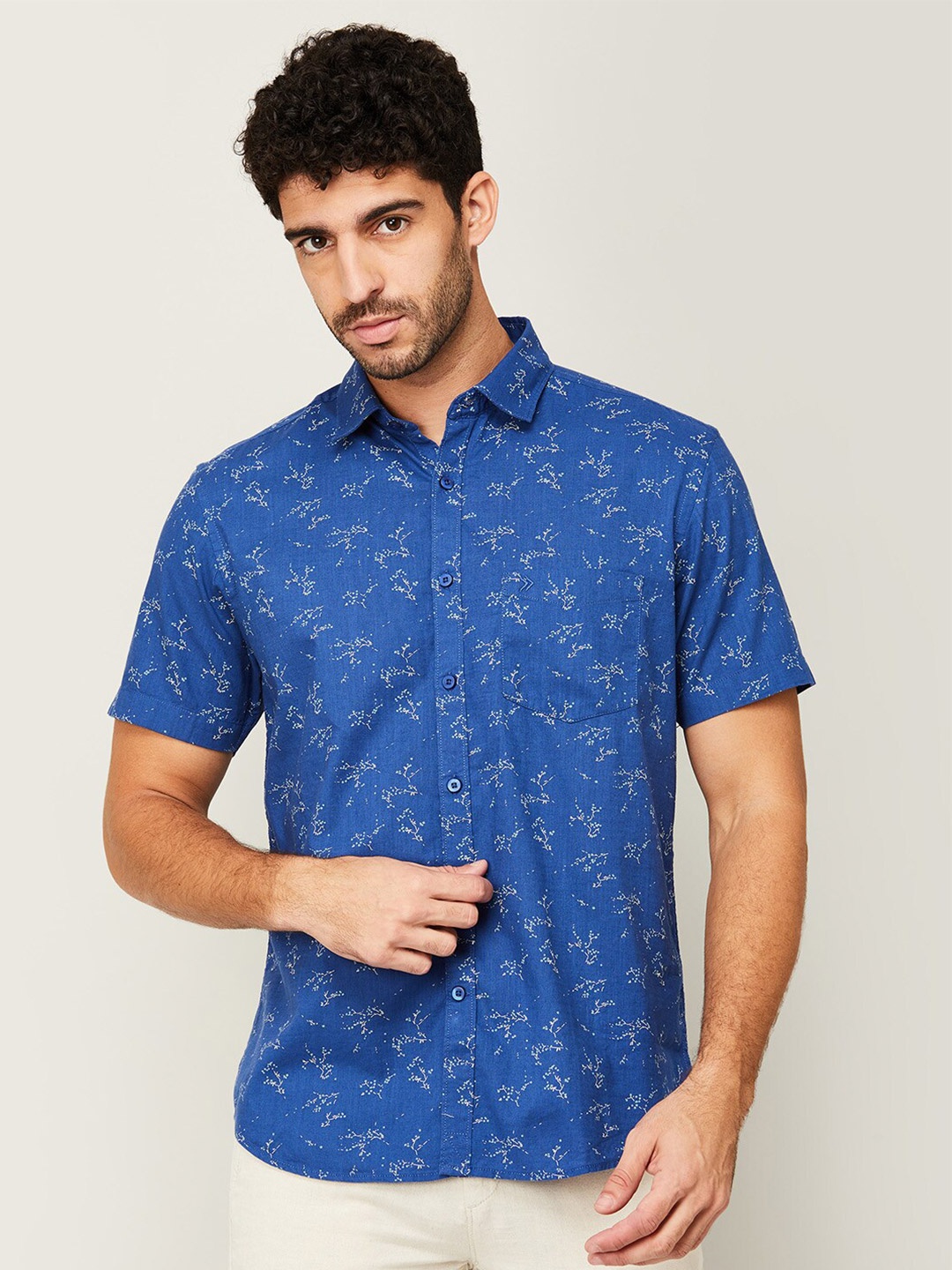 

CODE by Lifestyle Men Blue Printed Casual Shirt