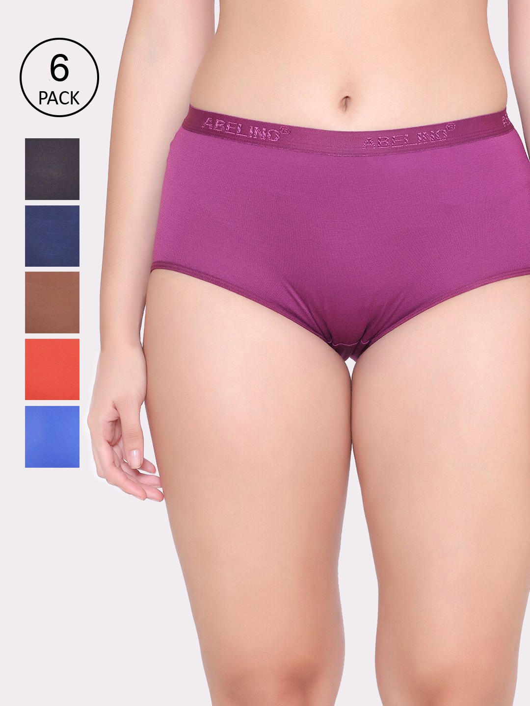 

ABELINO Women Pack of 6 Boyshorts, Assorted