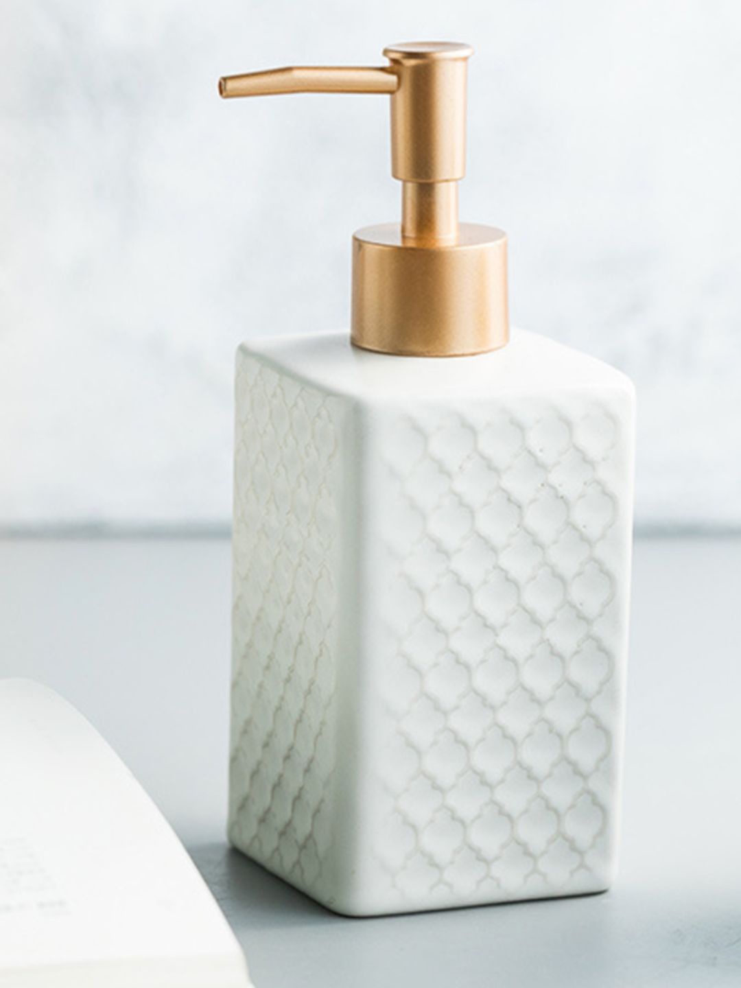 

Nestasia White Textured Ceramic Hand Wash Bottle Pump