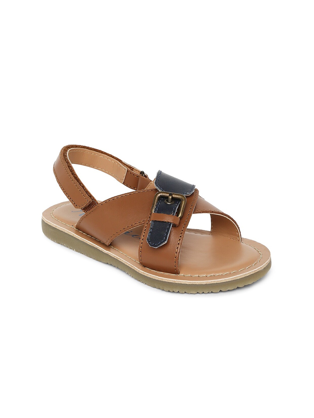 

Aria Nica Boys Brown & Black Leather Comfort Sandals