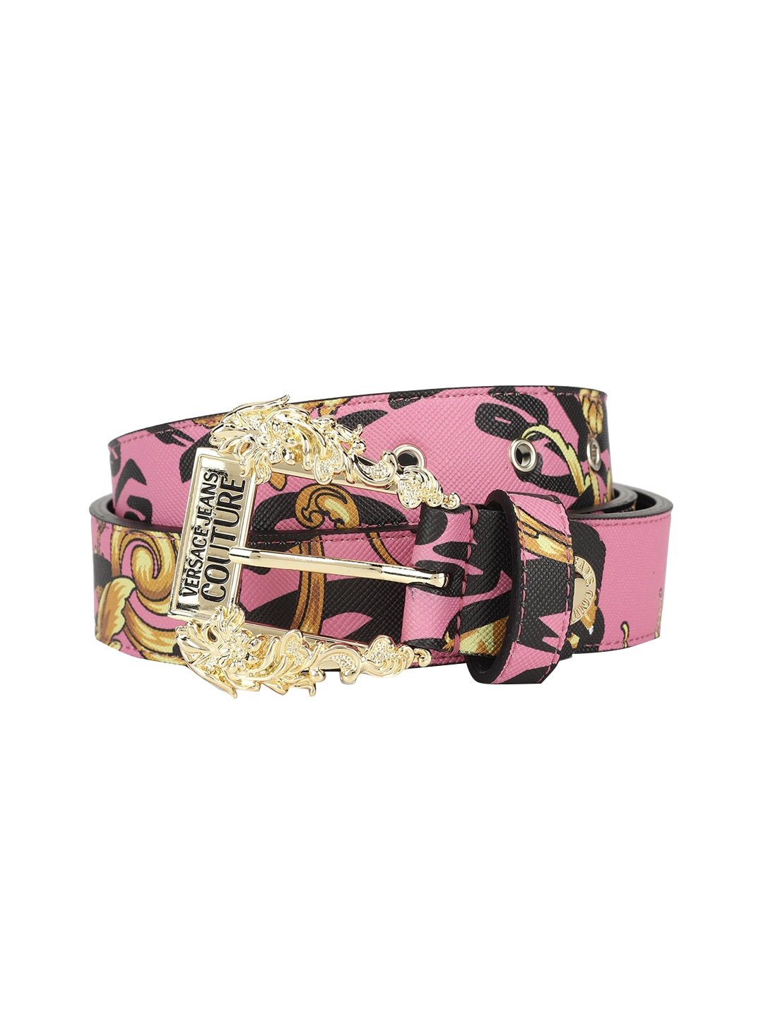 

Versace Jeans Couture Women Pink Printed Leather Belt