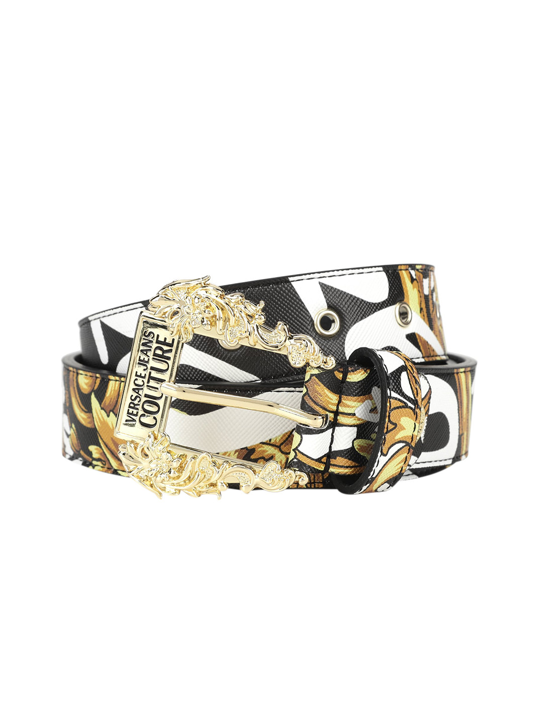 

Versace Jeans Couture Women Black Printed Leather Belt