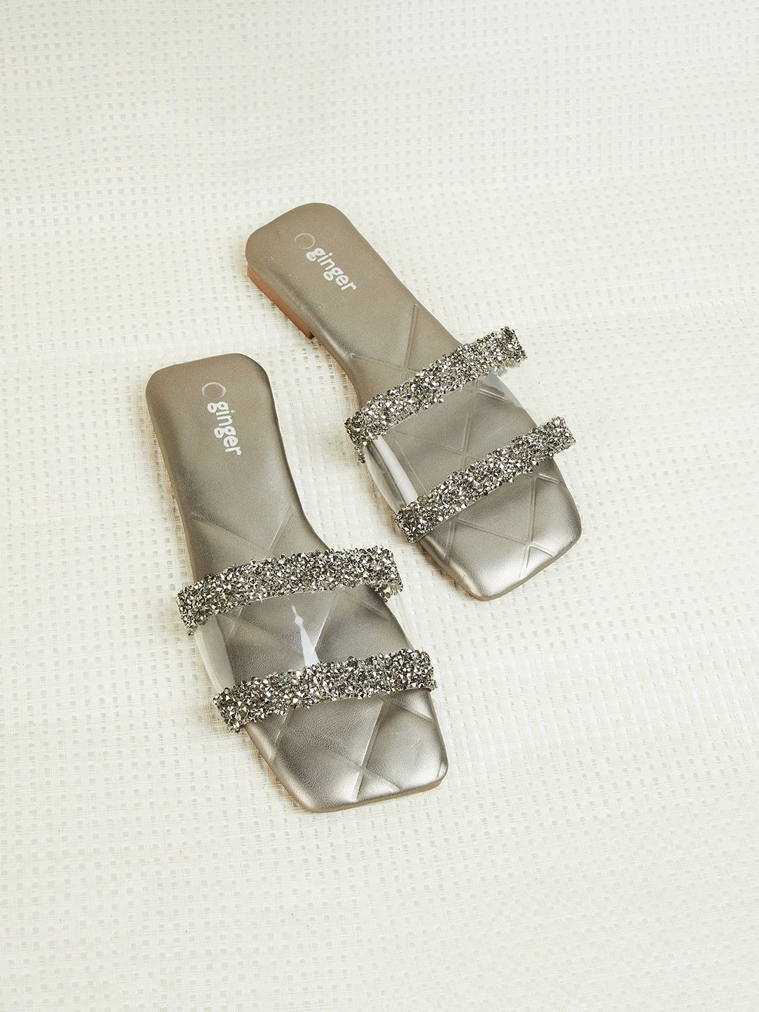 

Ginger by Lifestyle Women Grey Embellished Flats