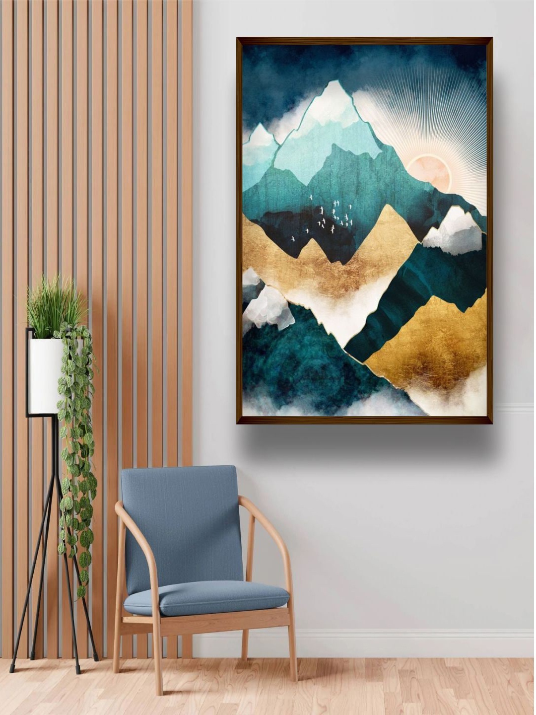 

The Art House Blue & White Abstract Printed Canvas Painting Wall Art