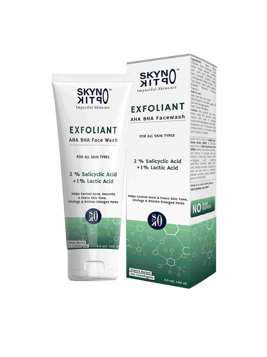 

Skynoptik AHA BHA Exfoliant Facewash 100ml, White