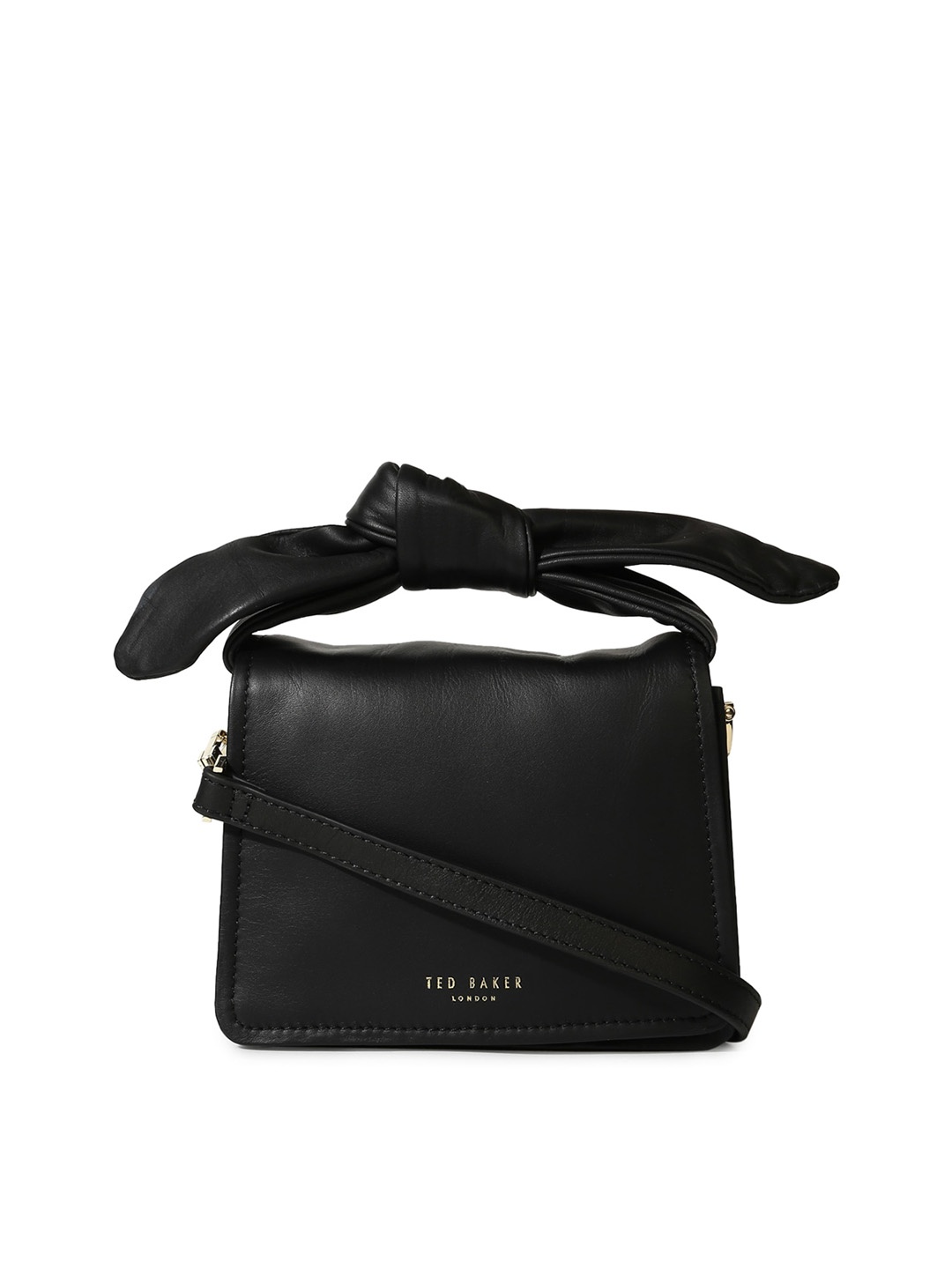 

Ted Baker Black Leather Sling Bag with Bow Detail