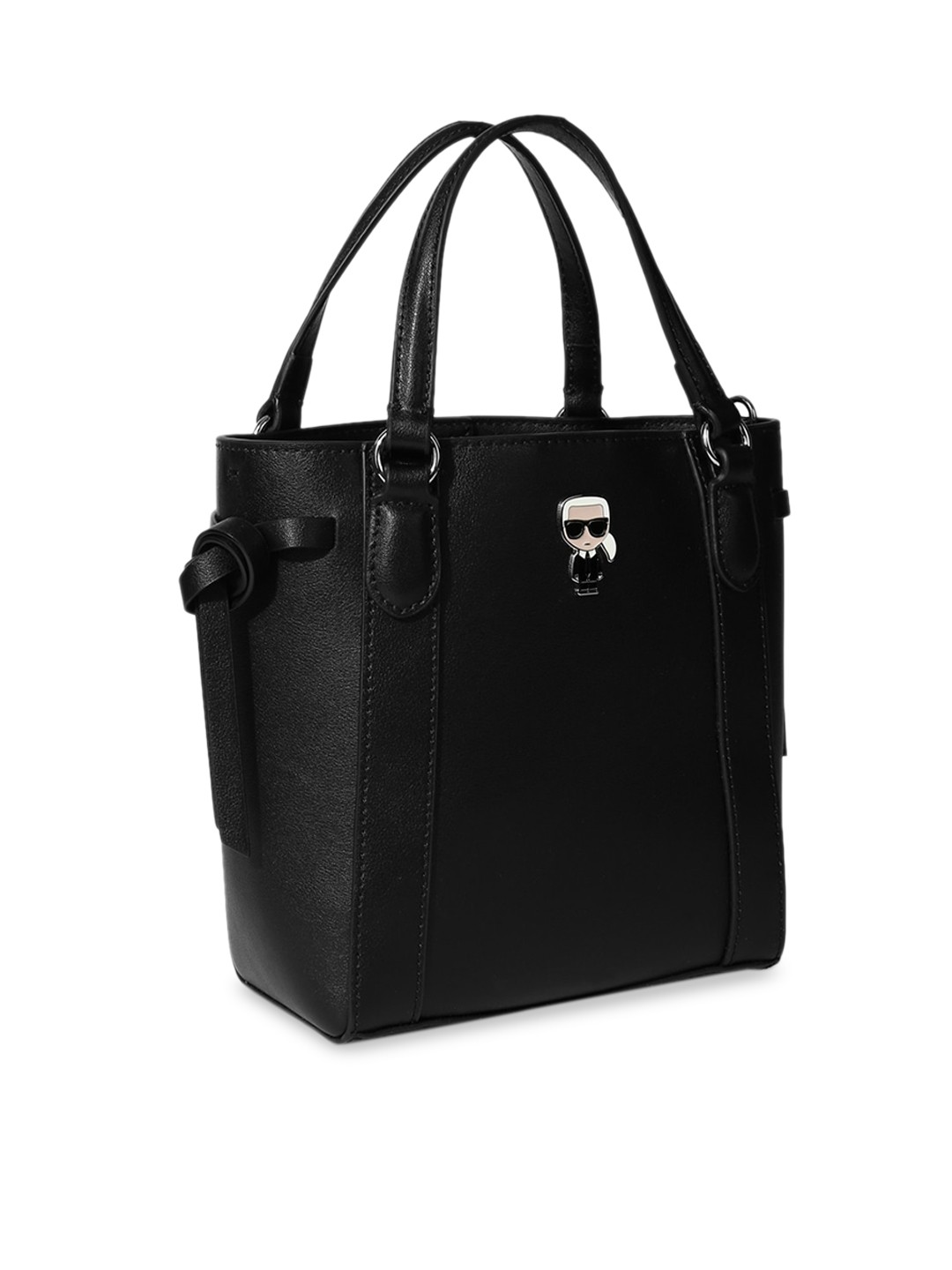 

Karl Lagerfeld Black Leather Shopper Handheld Bag