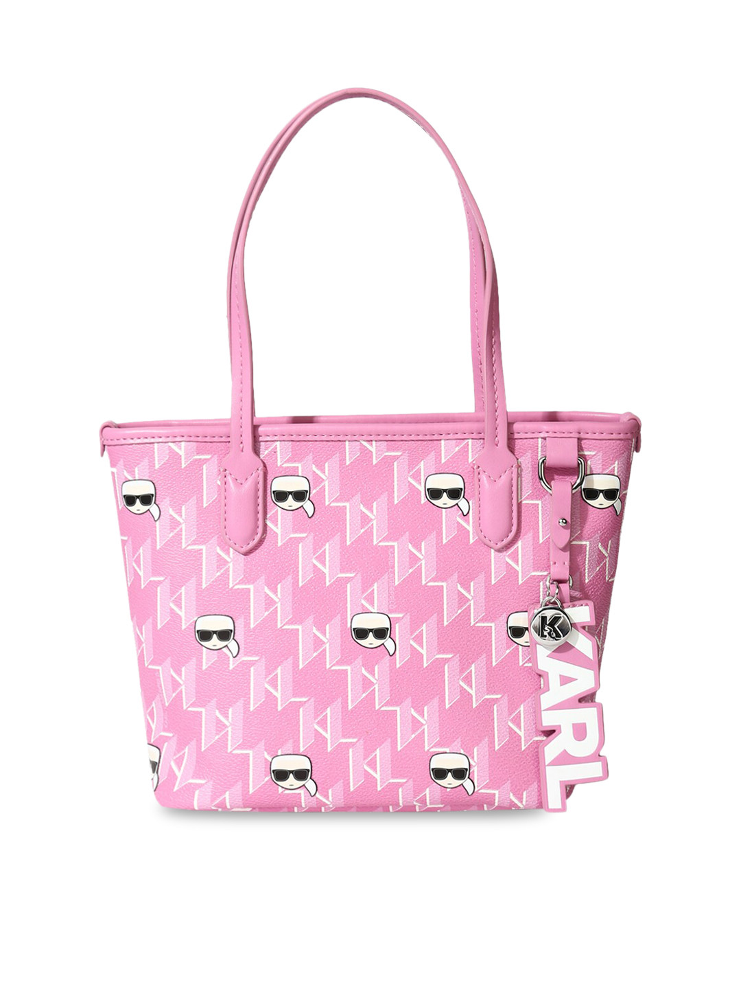 

Karl Lagerfeld Pink Leather Small Shopper Tote Bag