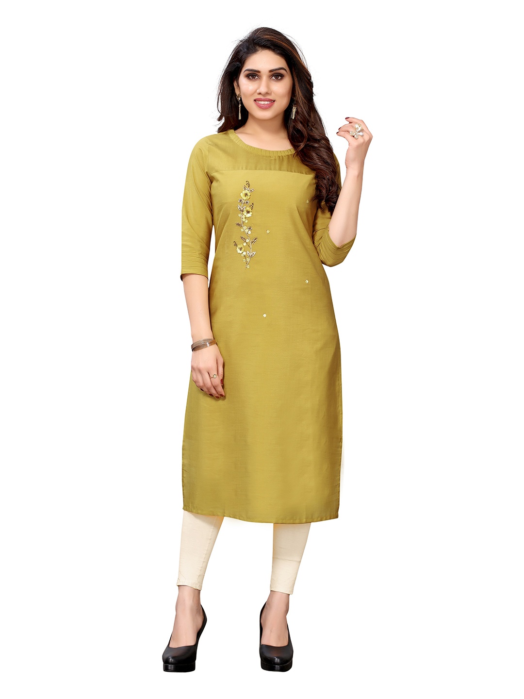 

Prettify Women Mustard Yellow Ethnic Motifs Kurta