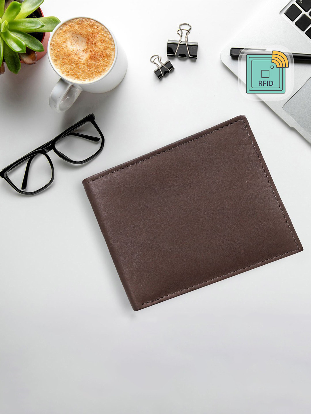 

TEAM 11 Men Brown Leather Two Fold Wallet