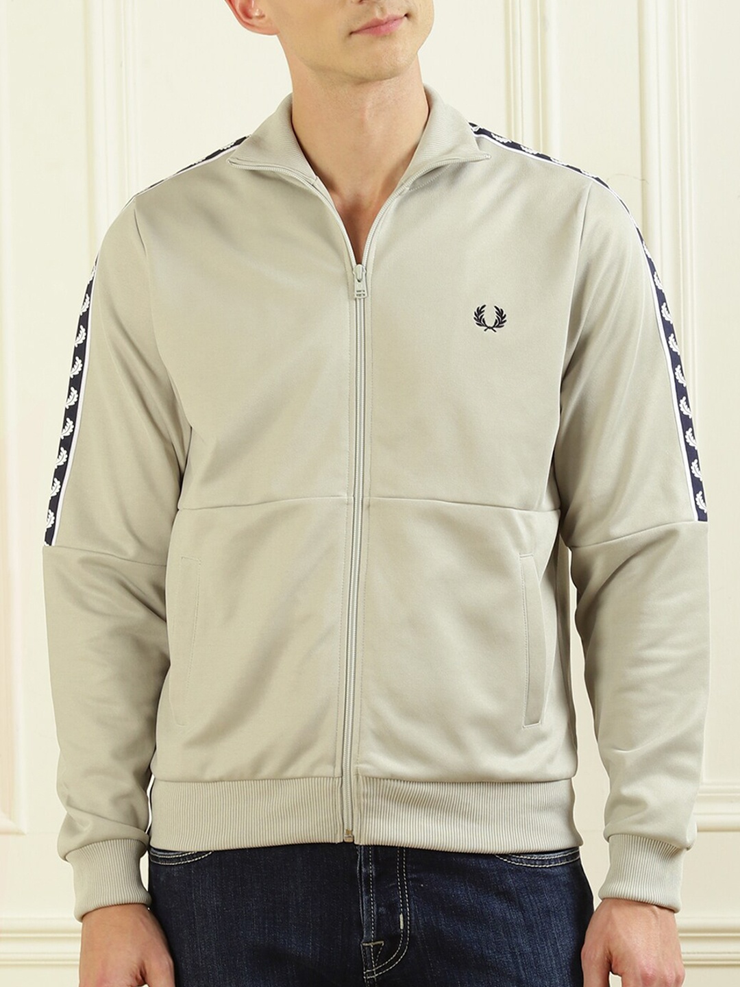 

Fred Perry Men Beige Sporty Jacket