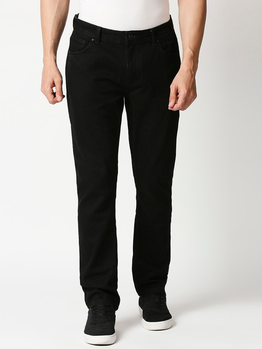 

LOVEGEN Men Black Pure Cotton Regular Fit Jeans