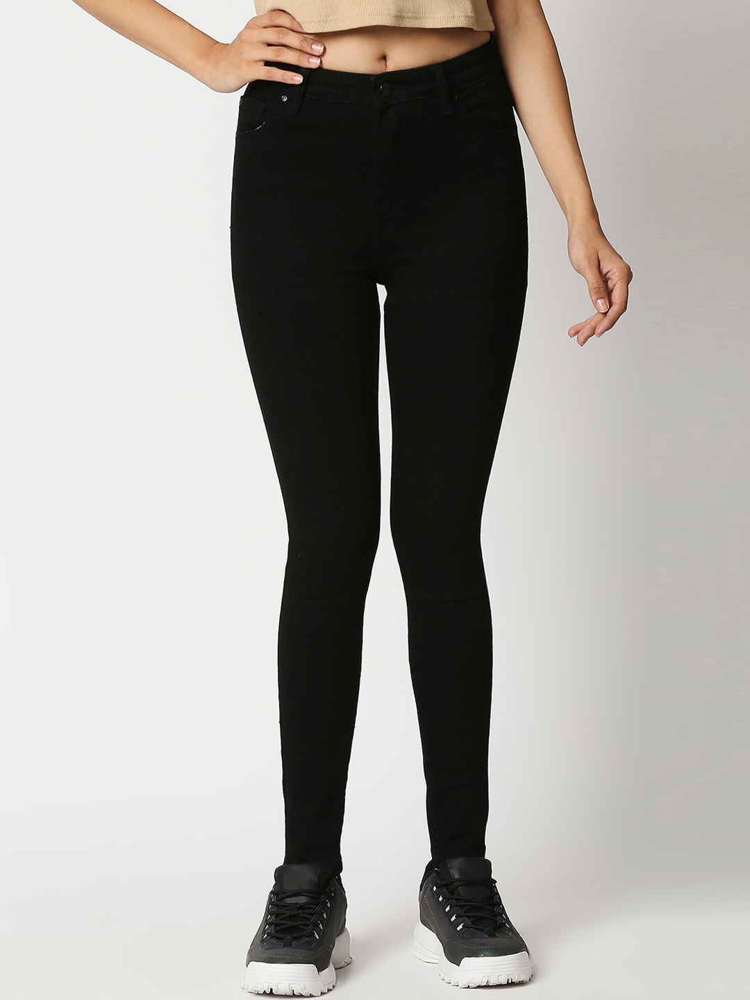 

LOVEGEN Women Black Skinny Fit High-Rise Stretchable Jeans