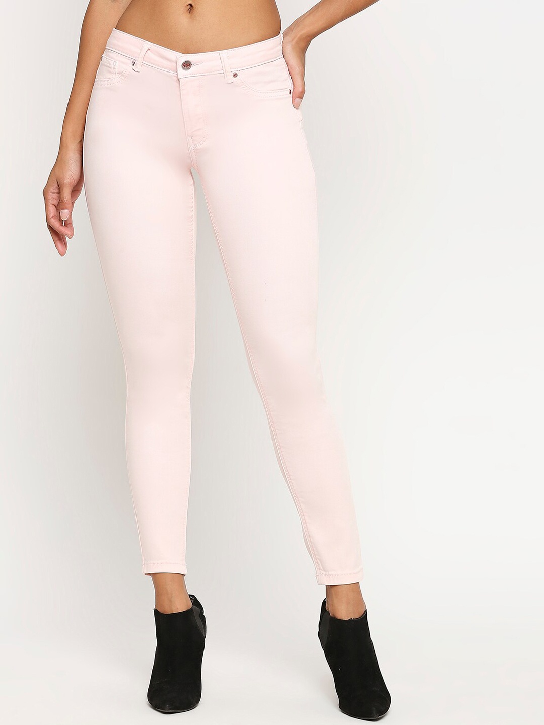 

LOVEGEN Women Peach-Coloured Skinny Fit Stretchable Jeans