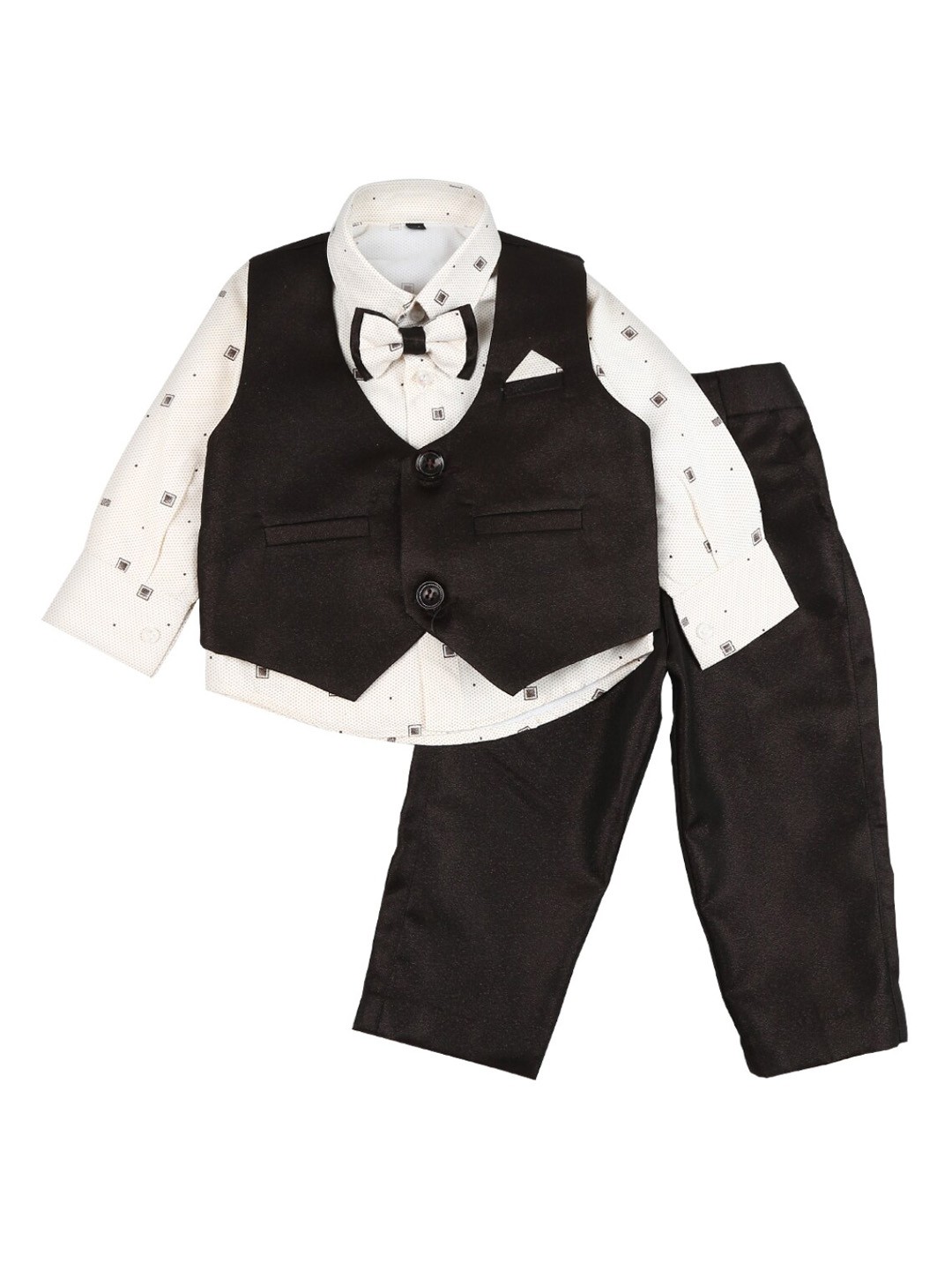 

V-Mart Boys Brown Solid 3-Piece Single-Breasted Partywear Suit