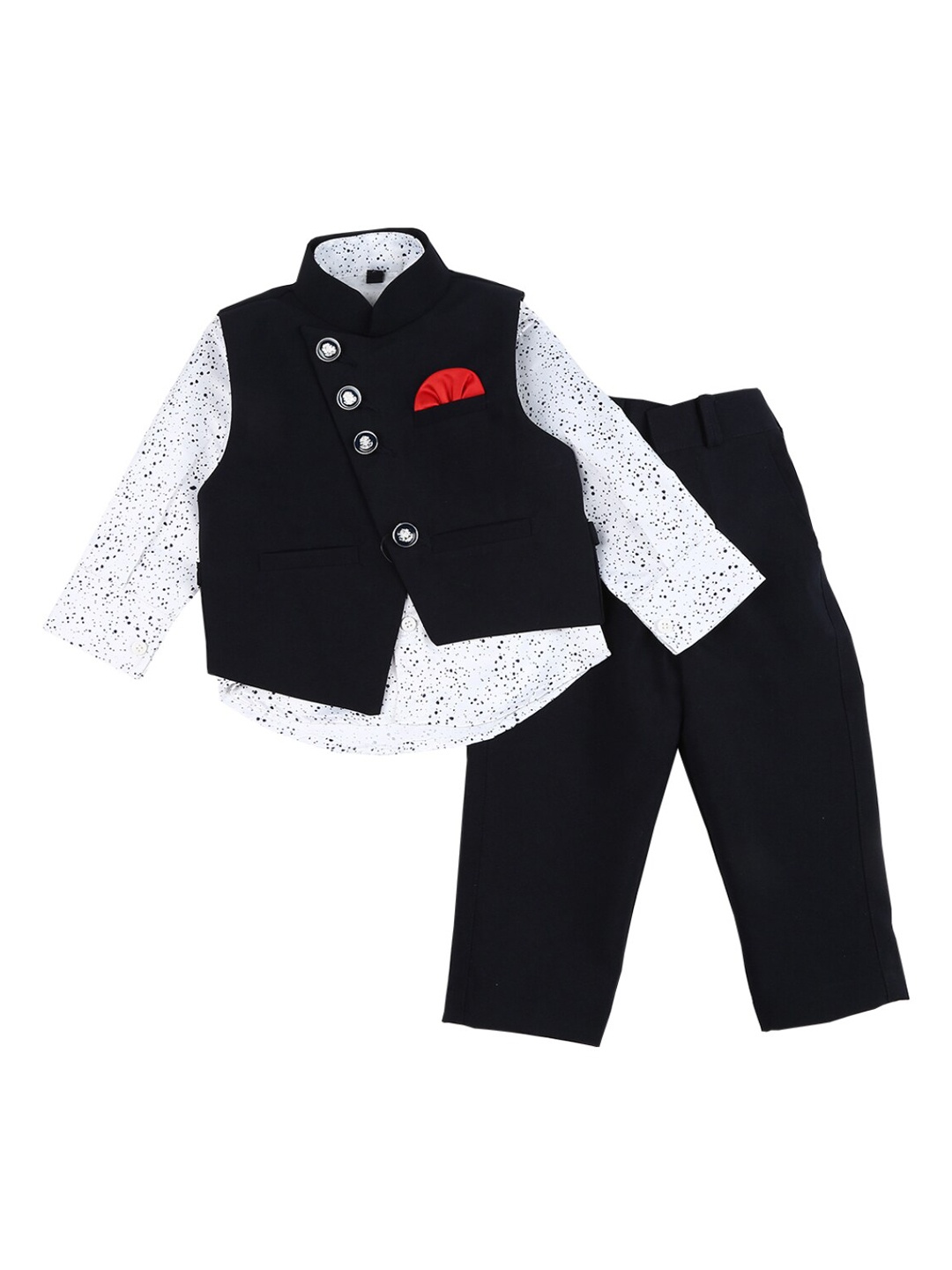 

V-Mart Boys Navy Blue Solid 3-Piece Single-Breasted Partywear Suit