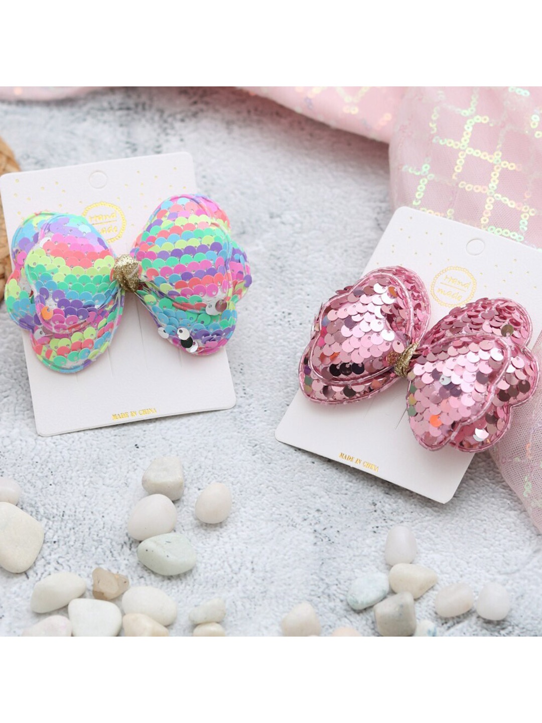 

Yellow Bee Girls Blue & Pink Set of 2 Alligator Hair Clip