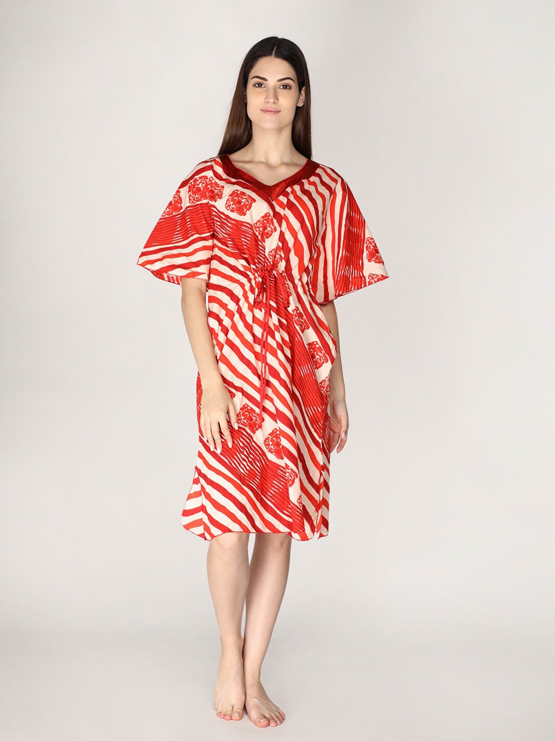 

Organzaa Red Striped Nightdress