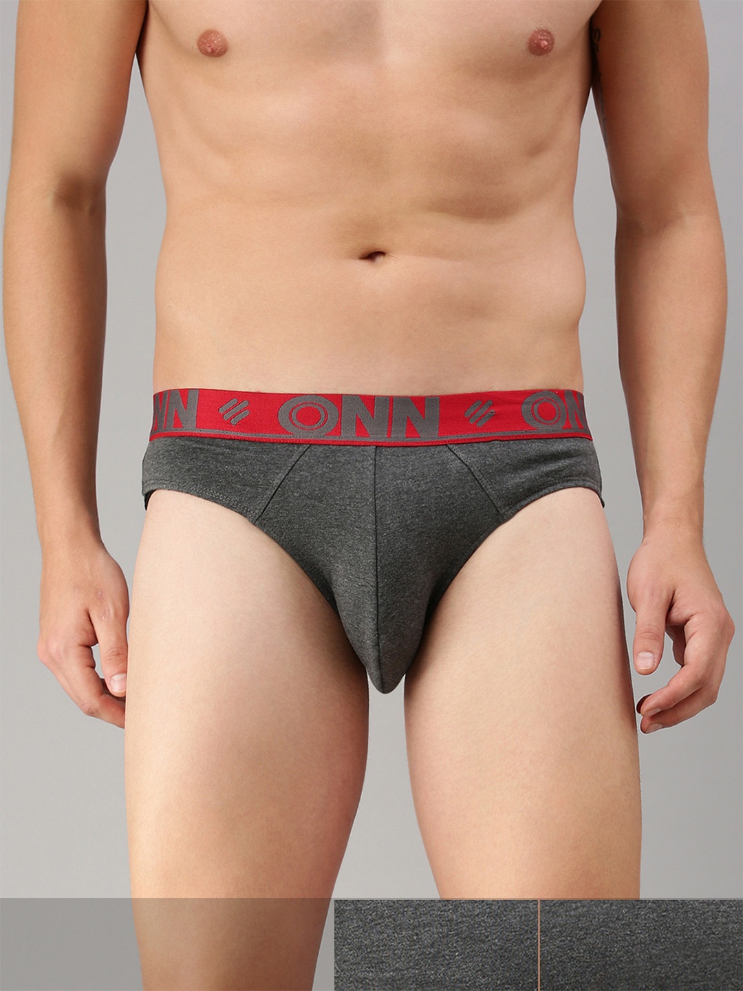 

ONN Men Pack of 3 Briefs ONN_271_BM_3PC-Black Melange