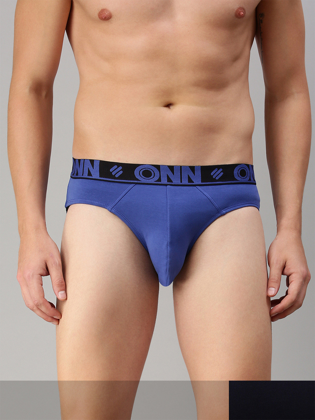 

ONN Men Pack Of 2 Blue Solid Basic Briefs