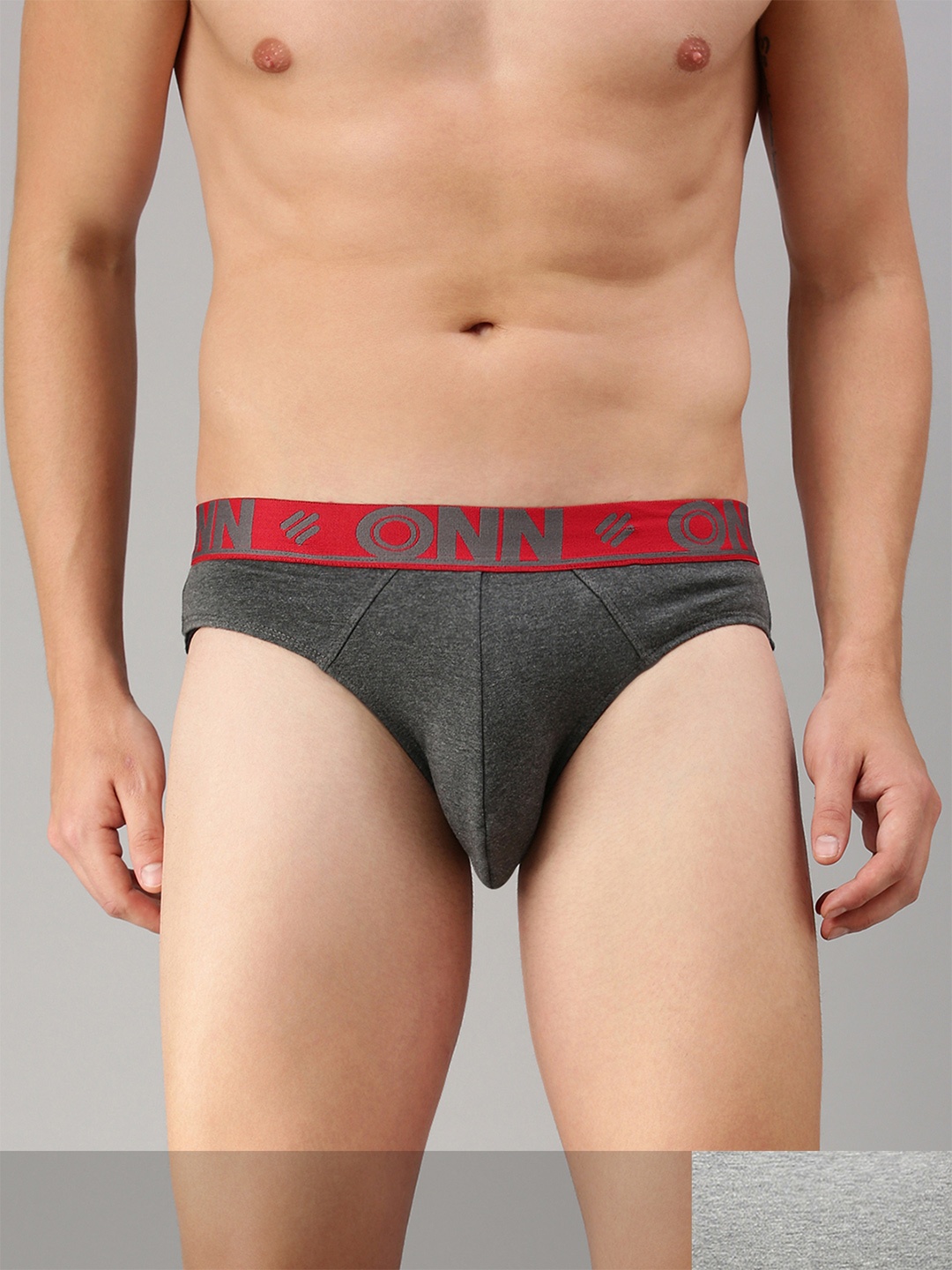 

ONN Men Black & Grey Solid Pack Of 2 Basic Briefs