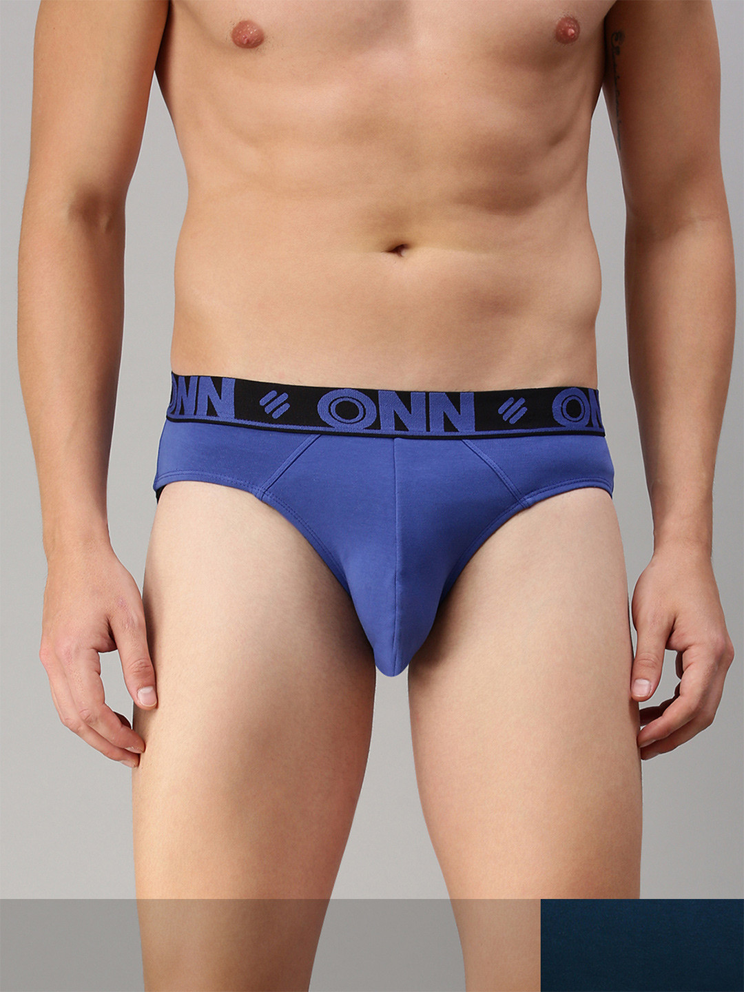 

ONN Men Pack Of 2 Solid Basic Briefs, Blue