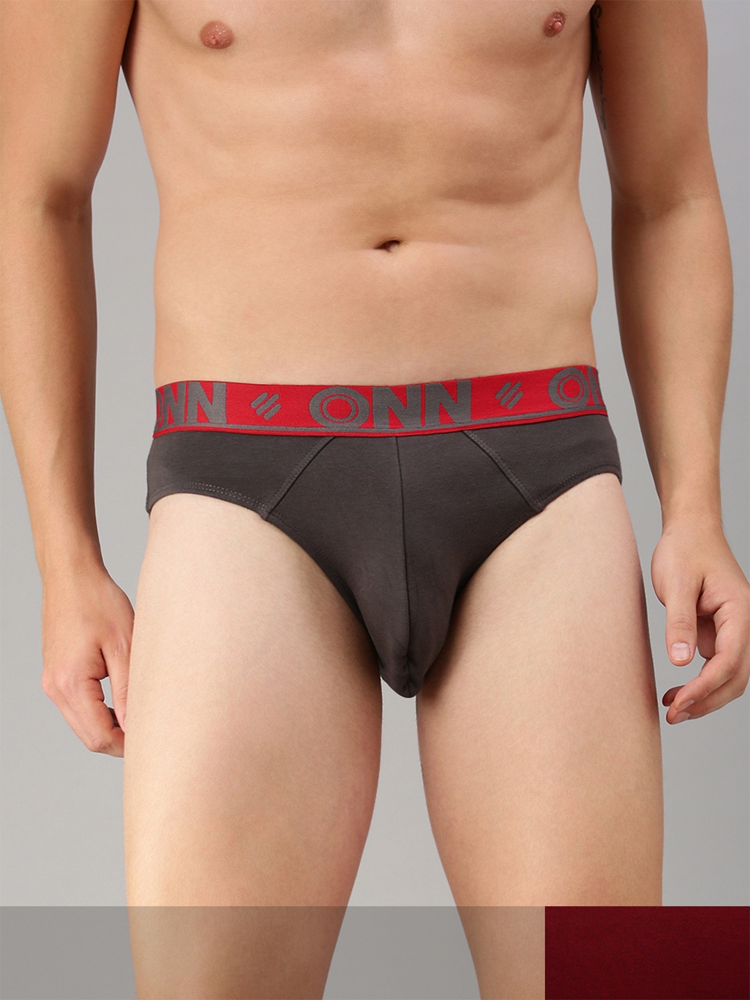

ONN Men Pack Of 2 Solid Basic Briefs, Grey