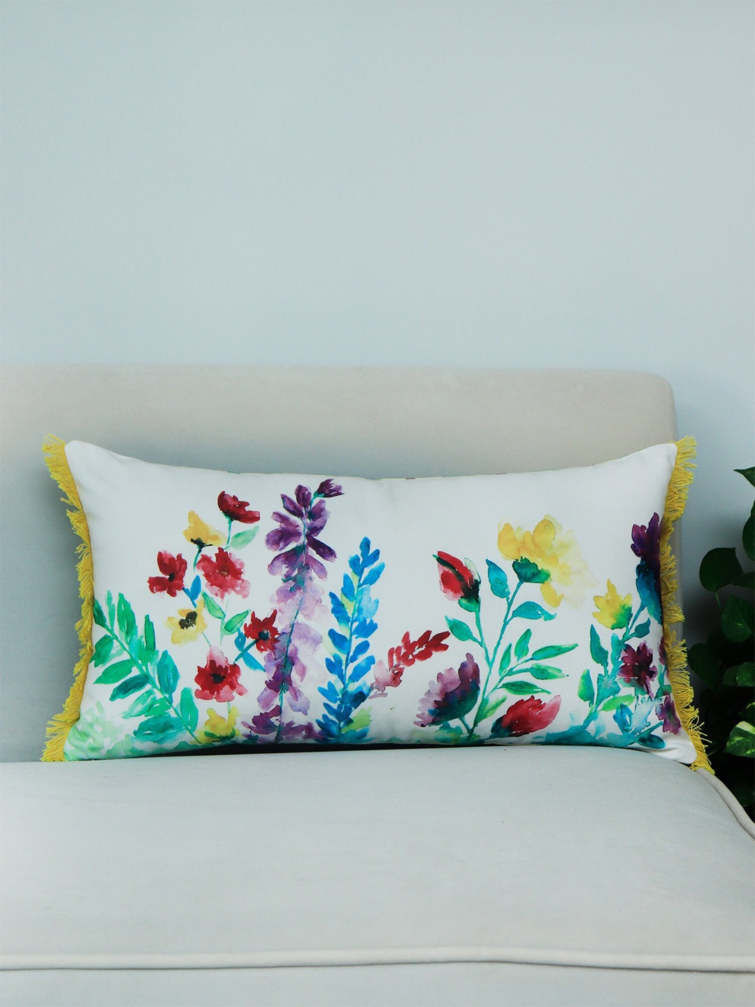 

ZEBA Green & White Floral Rectangle Cushion Covers