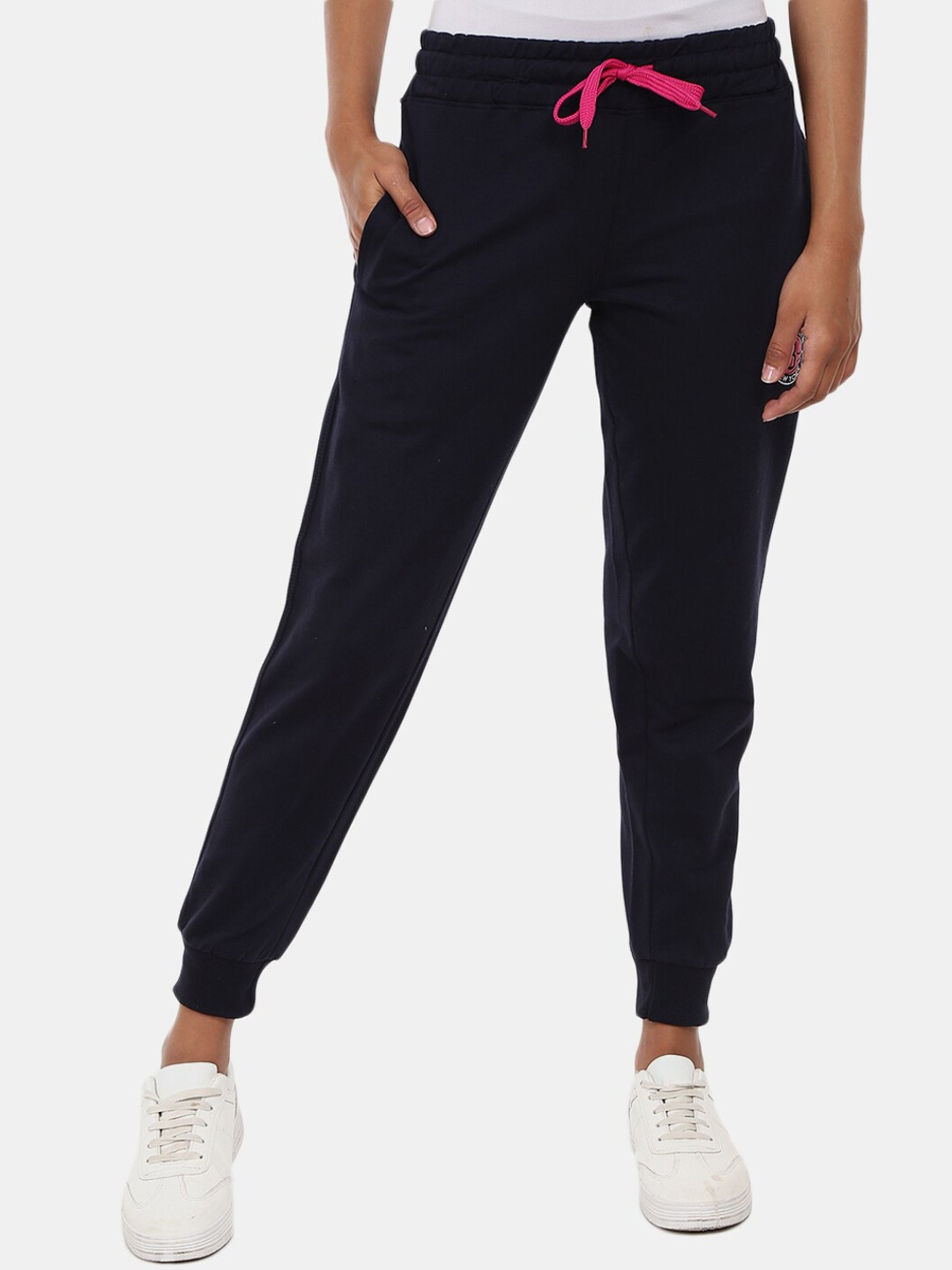 

V-Mart Women Navy Blue Solid Track Pants