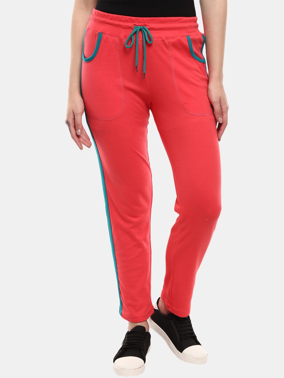 

V-Mart Women Red Solid Track Pants