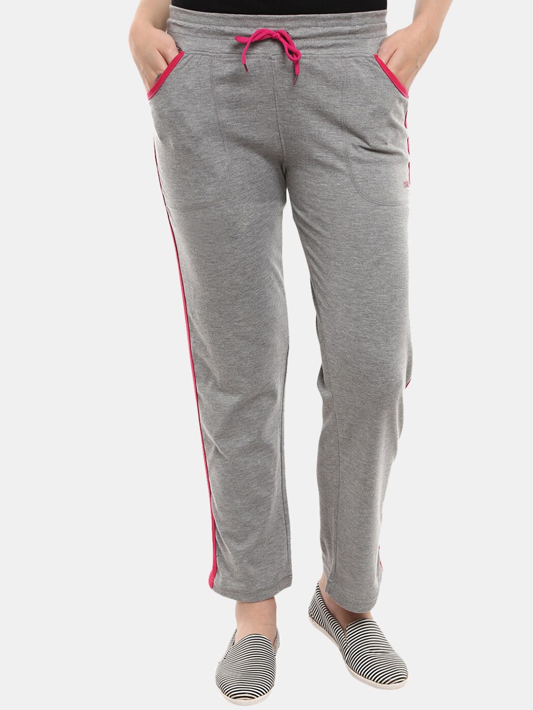 

V-Mart Women Grey Melange Solid Track Pants