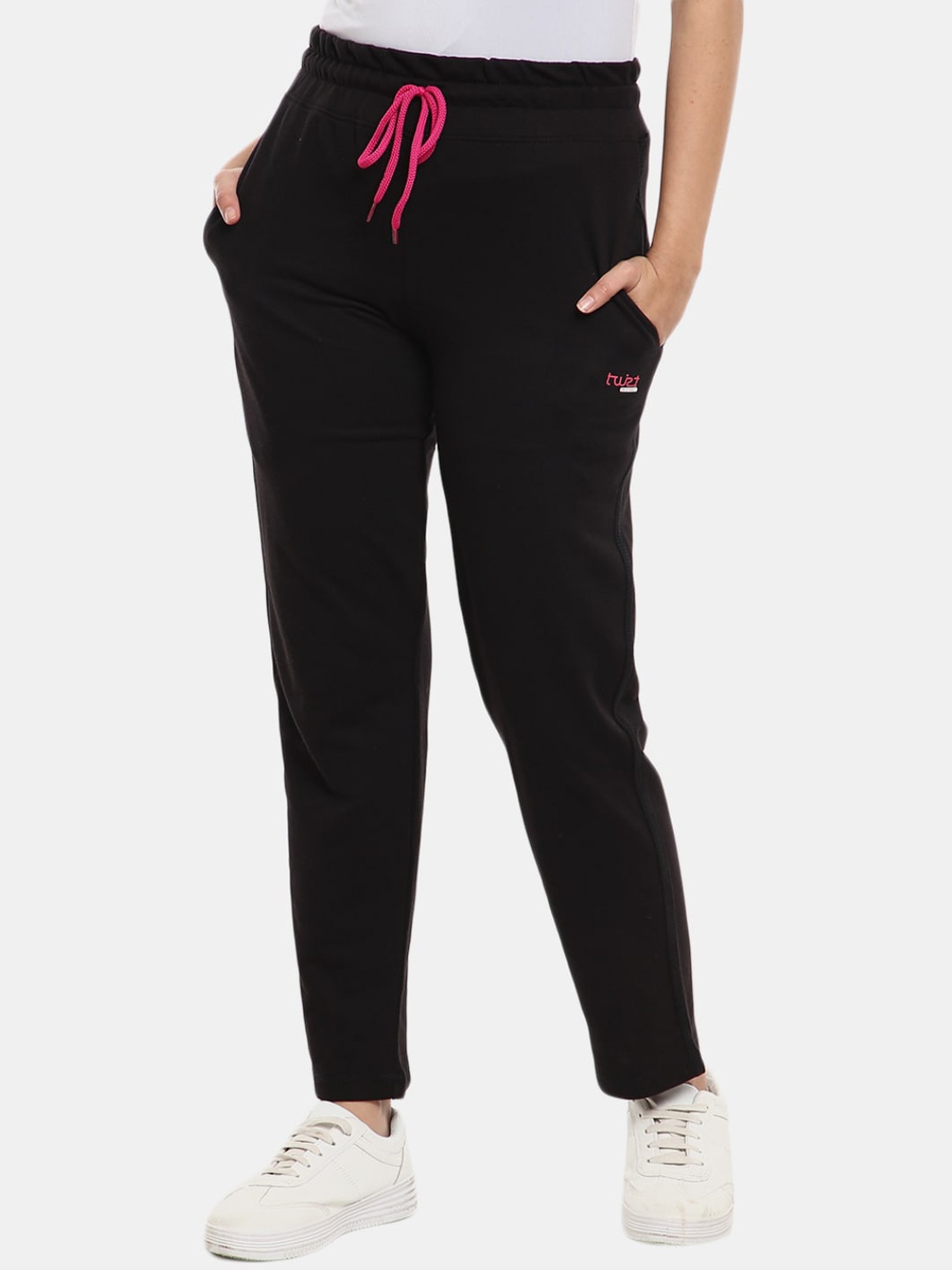 

V-Mart Women Black Solid Cotton Track Pant